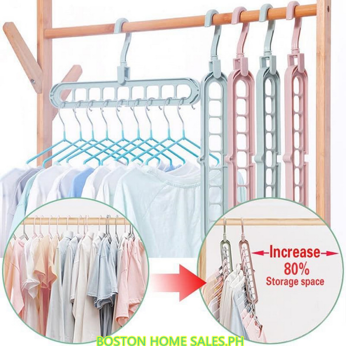 Pack of 3 Folding Clothes Hangers – Space-Saving 360° Rotating – view 2
