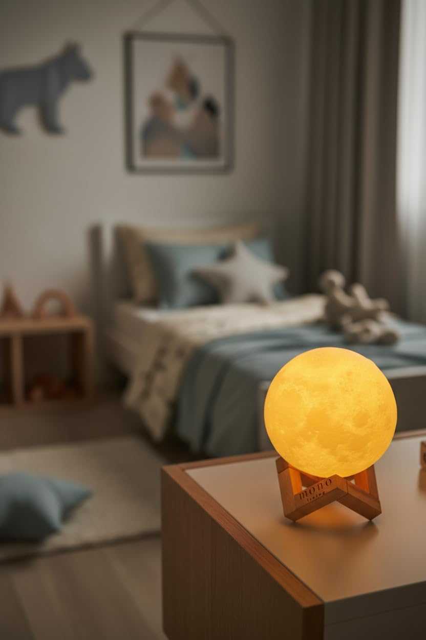 3D Moon Lamp – Rechargeable LED Night Light – view 2