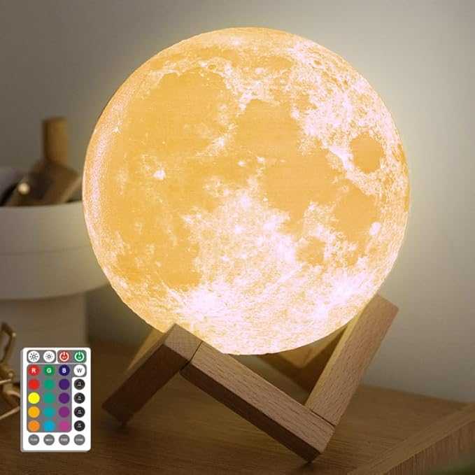 3D Moon Lamp – Rechargeable LED Night Light – view 3