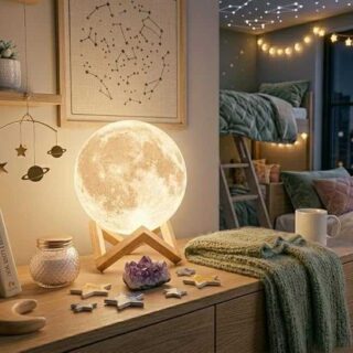3D Moon Lamp – Rechargeable LED Night Light