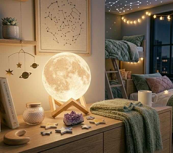 3D Moon Lamp – Rechargeable LED Night Light