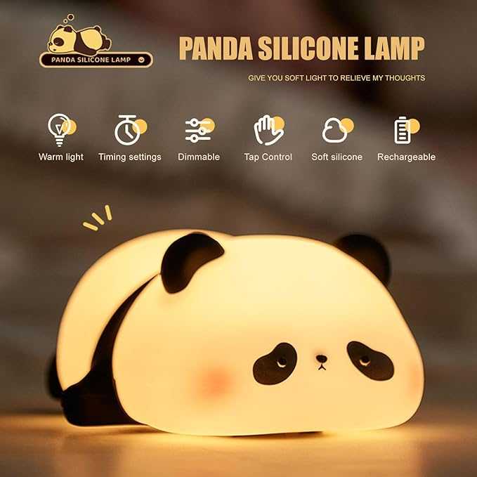 Cute Panda Silicone Night Light – view 7