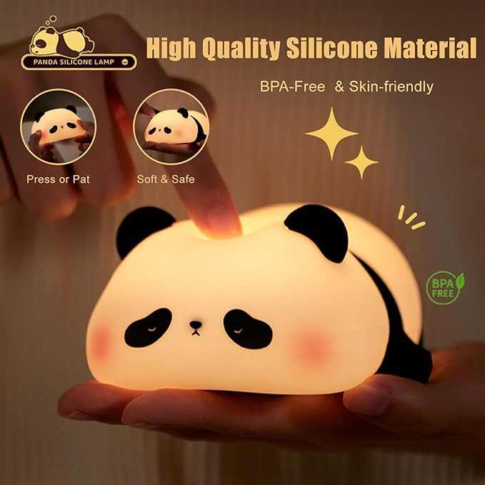 Cute Panda Silicone Night Light – view 2