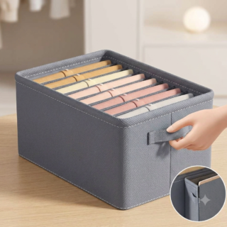 Pack of 2 Wardrobe Storage Organizers – 6-Grid Washable Boxes