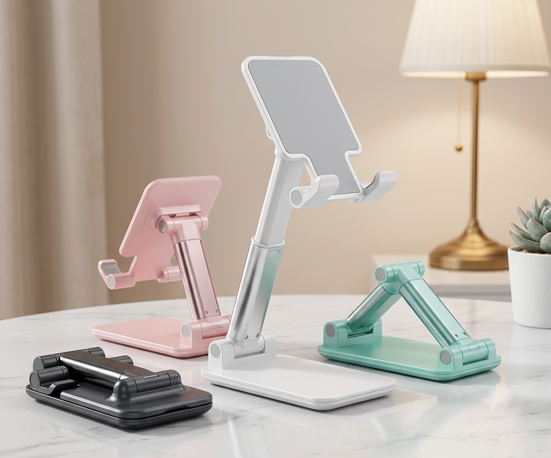 Smart Foldable Mobile Stand – Adjustable Desktop Holder for iPhone & Android