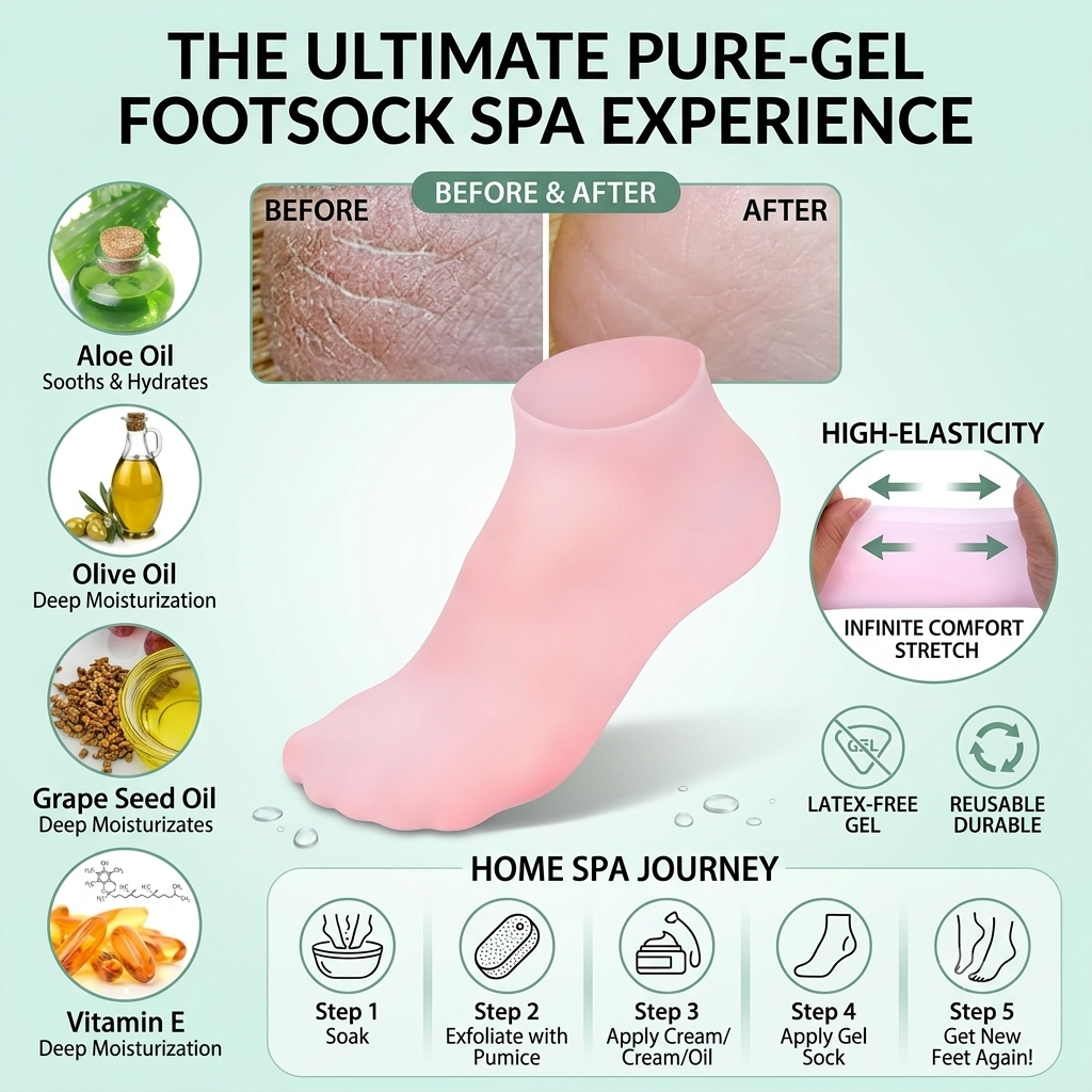 Moisturizing Gel Heel Socks (1 Pair)
