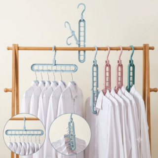 Pack of 3 Folding Clothes Hangers – Space-Saving 360° Rotating