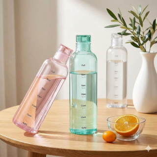 INS Style Transparent Leakproof Water Bottle with Timescale