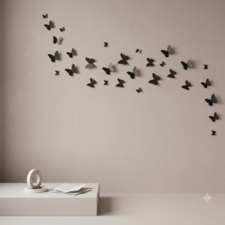 30-Piece Set of Flying Wooden Butterflies – Home Decor